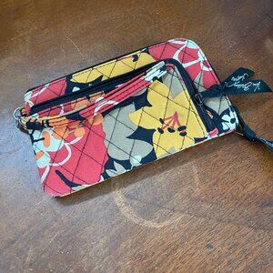 Vera Bradley Floral Wristlet Wallet With Zipper Closure & Card Slots In Bright M